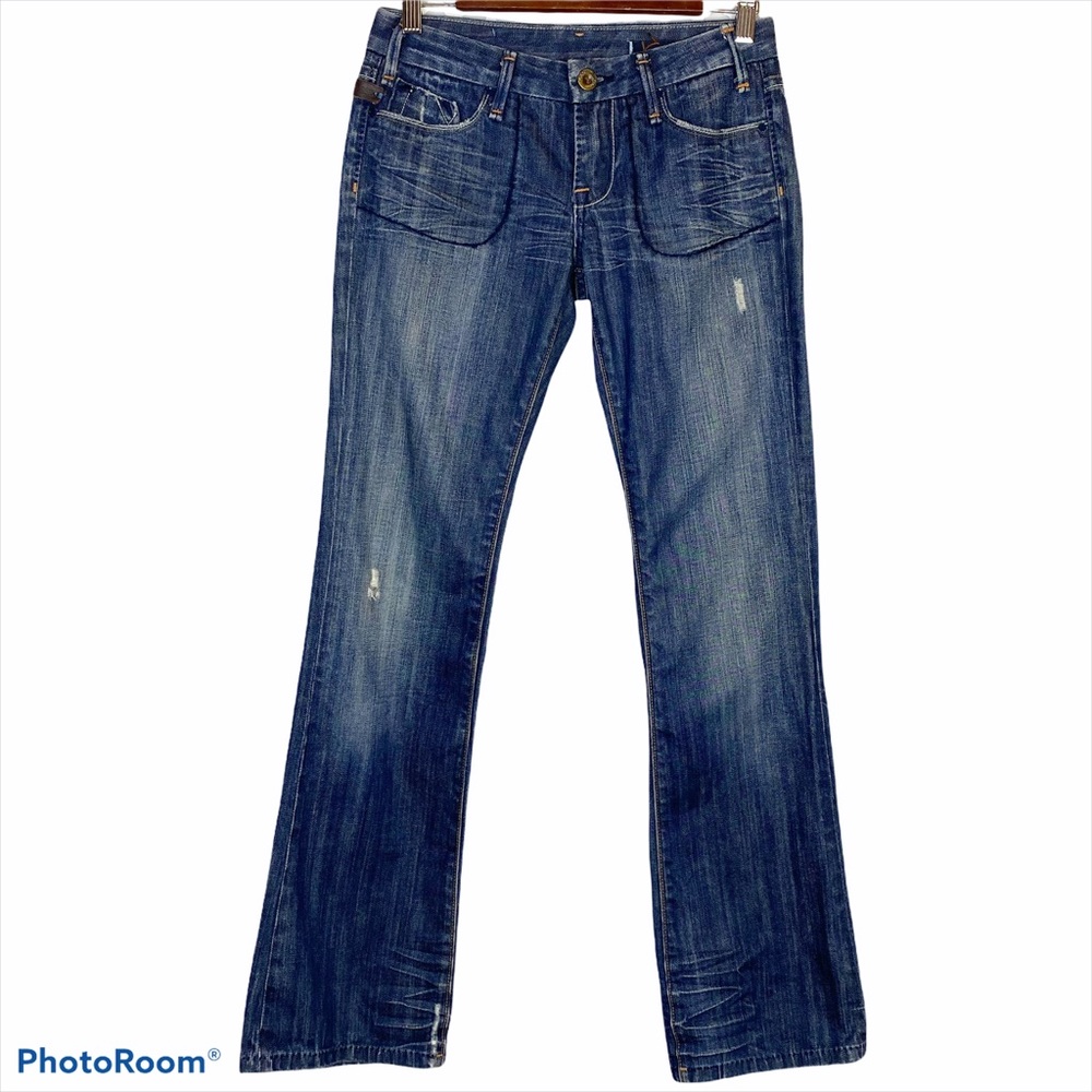 EUC Vigoss Studio Low Rise Stitch Pocket Bootcut Jeans